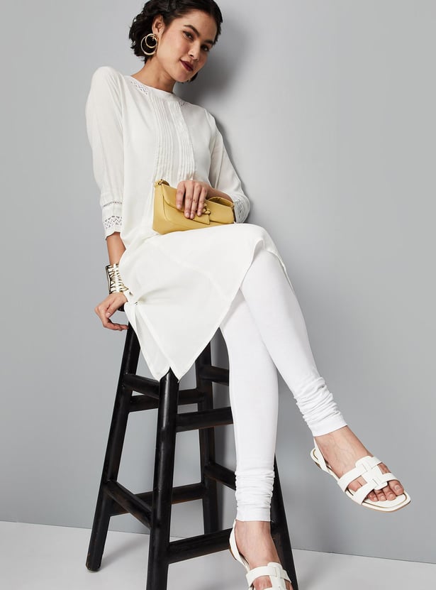 Women Solid Knitted Churidar