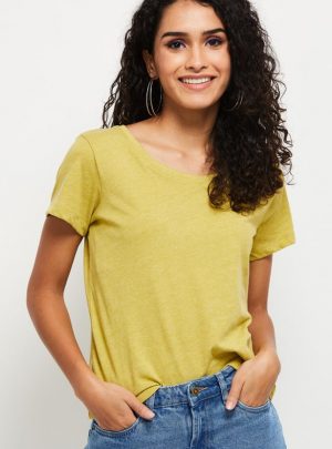 Women Solid Round Neck T-shirt