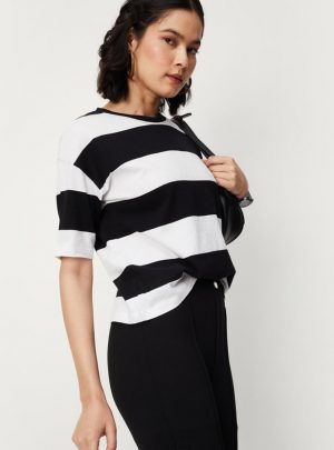 Women Striped Drop Shoulder T-shirt