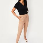 Women Solid V-neck T-shirt