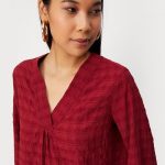 Women Textured V-neck Top