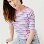 Women Striped Ribbed T-shirt