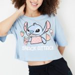 Women Stitch Printed Cropped T-shirt