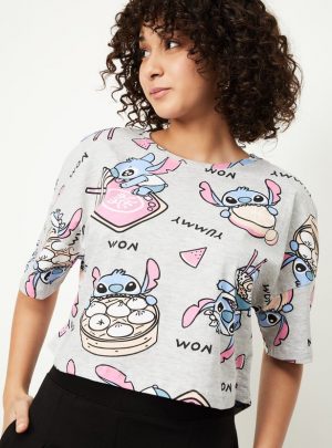 Women Stitch Print T-shirt