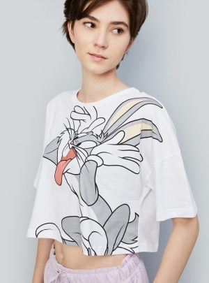 Women Bugs Bunny Printed Crop T-shirt
