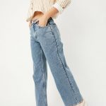 Women Washed Wide Leg Jeans