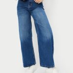 Women Washed Wide Leg Jeans