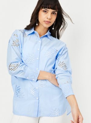 Max Women Oversized Schiffli Shirt