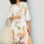 Max Floral Print A-line Midi Dress