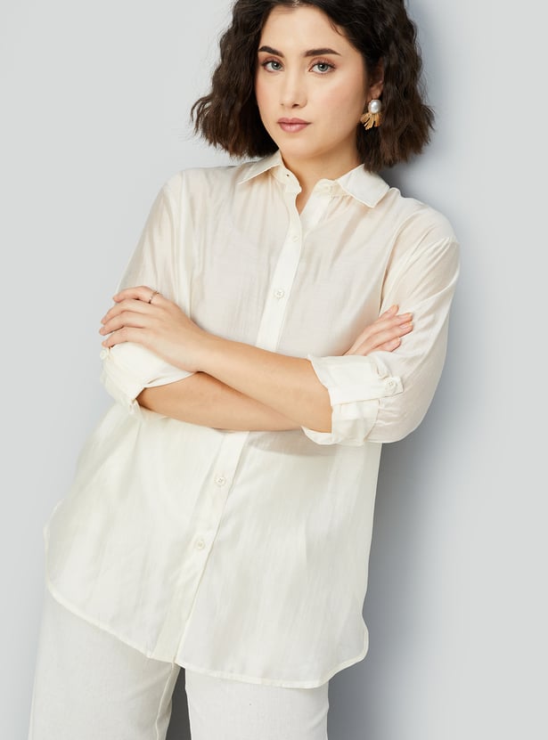 Women Crinkle Textured Shirt