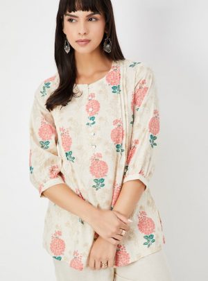 Women Floral Print Short Kurti