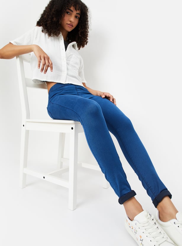 Women Solid Jeggings