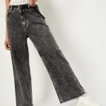 Women Washed Wide Leg Jeans
