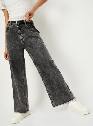 Women Washed Wide Leg Jeans