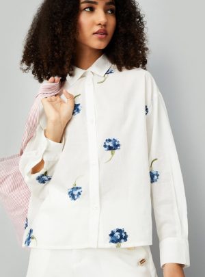 Women Floral Embroidered Shirt