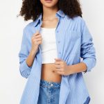 Women Oversized Striped Shirt