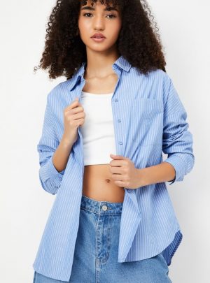 Women Oversized Striped Shirt