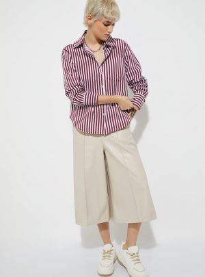 Women Striped Oversized Shirt