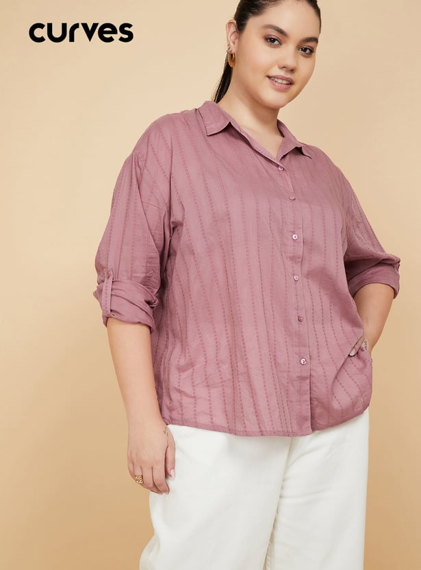 Women Embroidered Oversized Shirt
