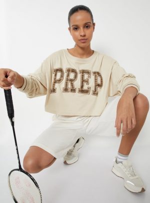 Women Applique Boxy Fit Sports T-shirt