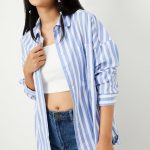Women Striped Oversized Shirt