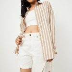 Women Striped Oversized Shirt
