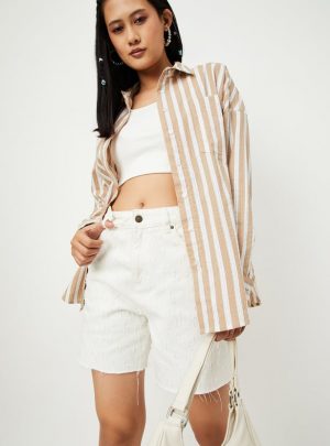Women Striped Oversized Shirt