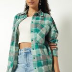Women Checked Oversized Shirt
