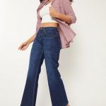 Women Washed Kick Flare Jeans