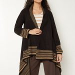 Women Striped Waterfall Shrug