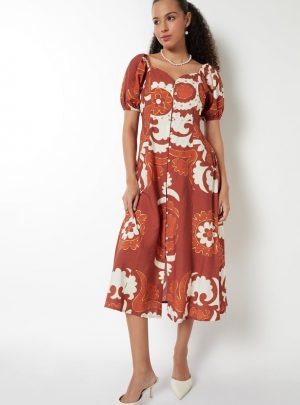 Women Printed Midi Dress