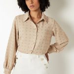 Women Swiss Dot Regular Fit Shirt