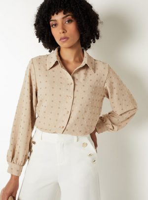Women Swiss Dot Regular Fit Shirt