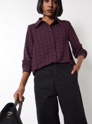 Women Swiss Dot Regular Fit Shirt