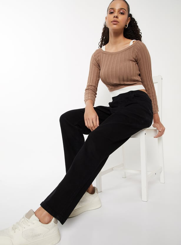 Women Solid Slim Straight Jeans