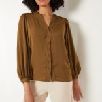 Women Crinkled Satin Finish Blouse