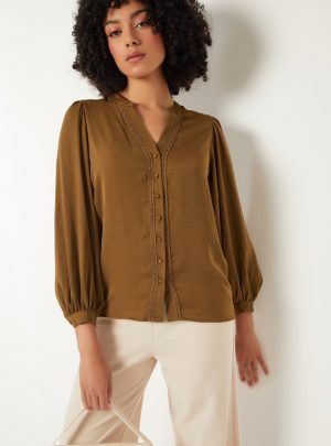 Women Crinkled Satin Finish Blouse