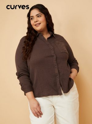 Women Textured Regular Fit Shirt