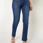 Women Washed Slim Straight Jeans