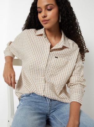 Women Checked Oversized Shirt