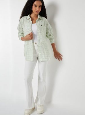 Women Checked Oversized Shirt