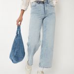 Women Washed Wide Leg Jeans
