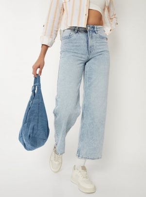 Women Washed Wide Leg Jeans