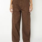 Women Solid Wide Leg High-Rise Cargo Jeans