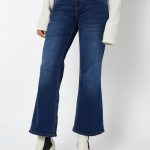 Women Washed Kick Flare Jeans