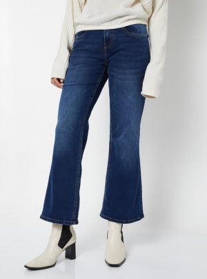 Women Washed Kick Flare Jeans