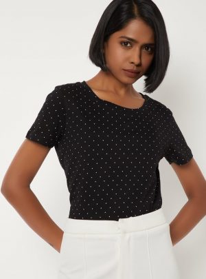 Women Polka Dot Print T-shirt