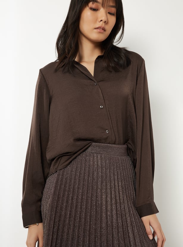 Women Crinkled Regular Fit Shirt