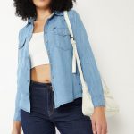 Women Solid Denim Shirt