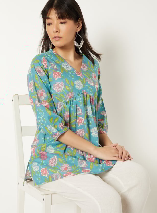 Women Floral Print Tunic